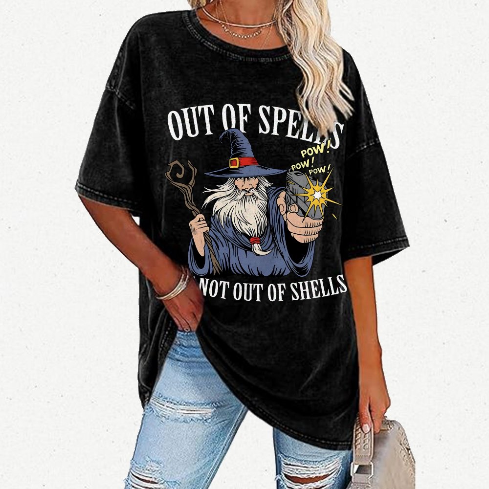 Out of Spells but Not Out of Shells Vintage Distressed T-shirt