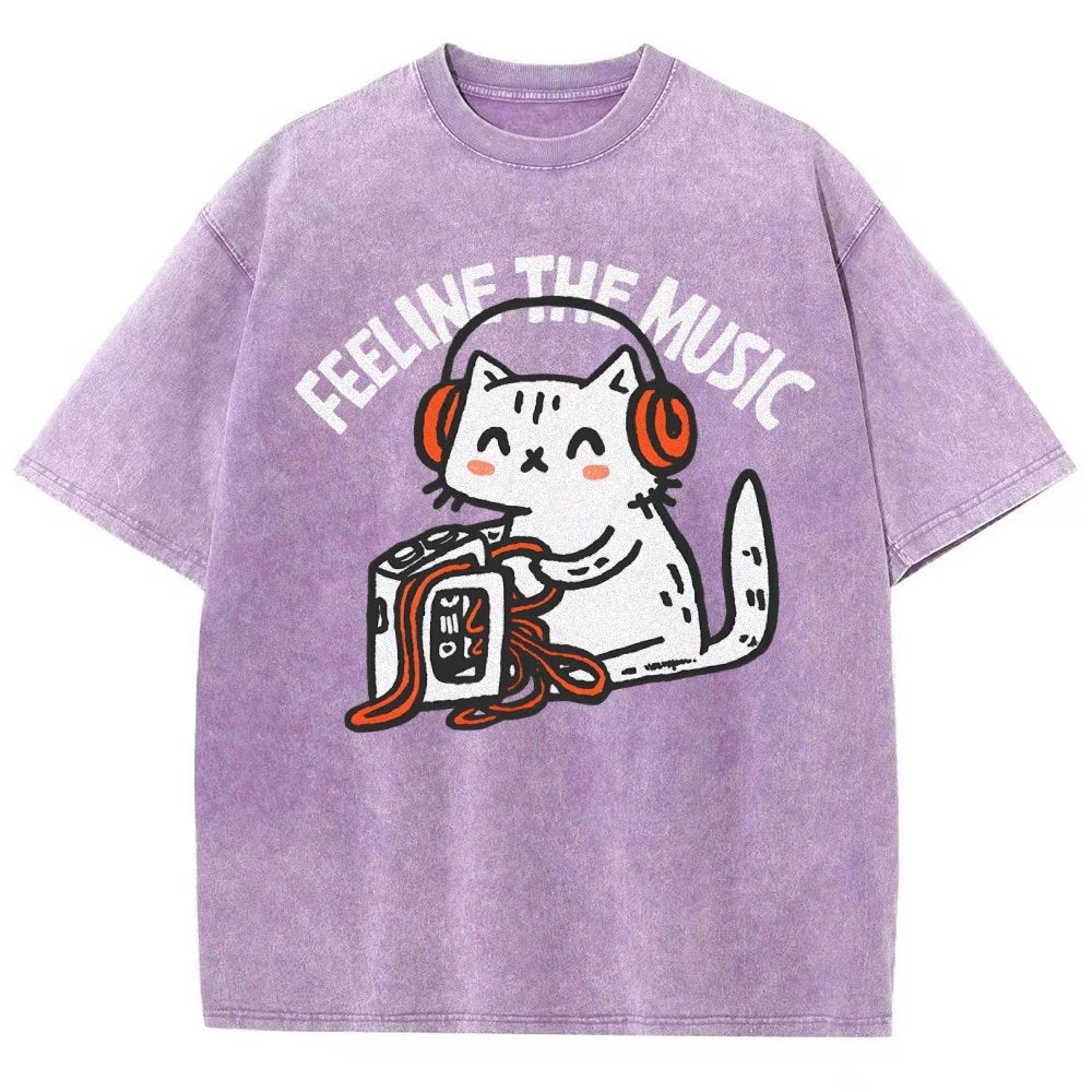 Feeline the Music Vintage Distressed T-shirt