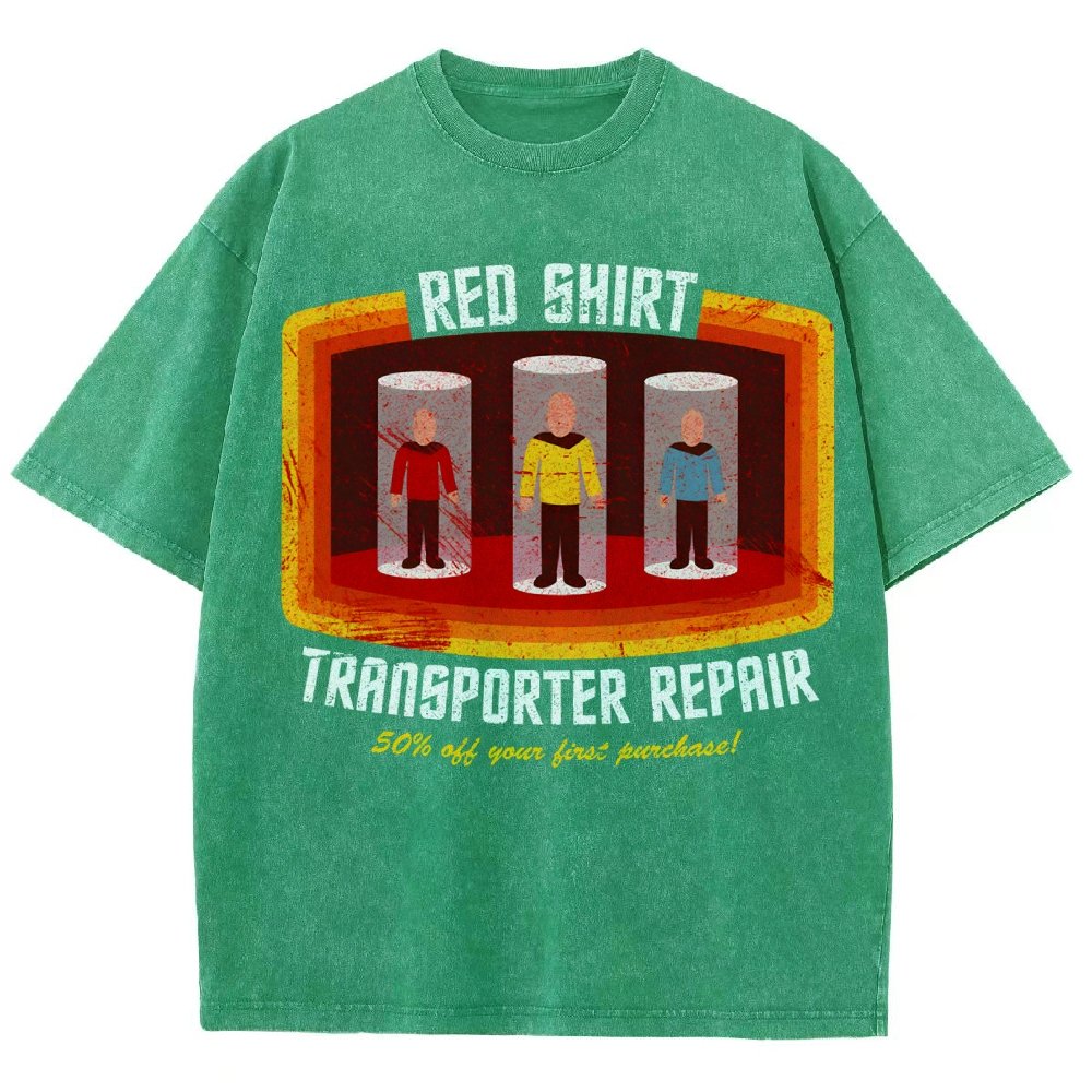 Red Shirt Spacecraft Repair Vintage Distressed T-shirt