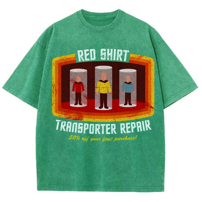 Red Shirt Spacecraft Repair Vintage Distressed T-shirt