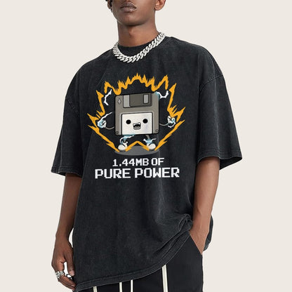1.44mb of pure power Vintage Distressed T-shirt