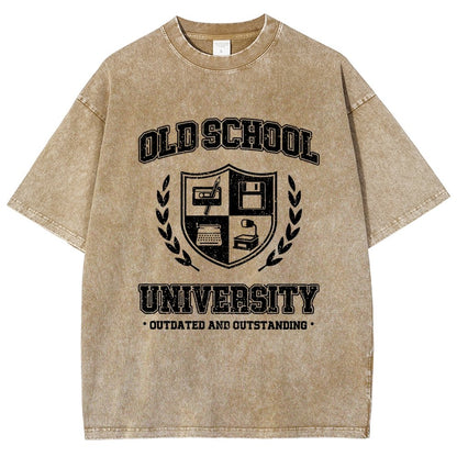 Old School University Vintage Distressed T-shirt