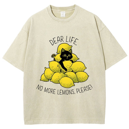 If Life Give You Lemons Black Cat Vintage Distressed T-shirt