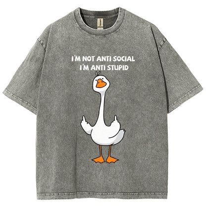 I’M Not Antisocial I’M Antistupid Vintage Distressed T-shirt