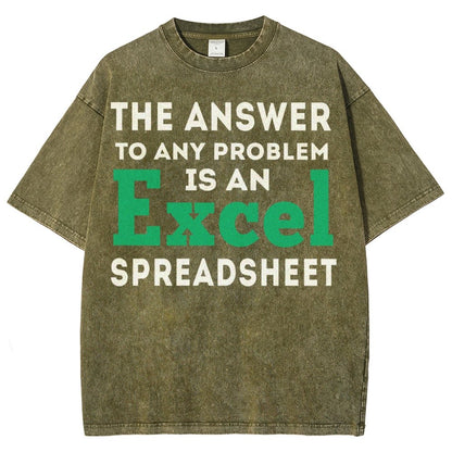 The Answer To Any Problem Is An Excel Spreadsheet Vintage Distressed T-shirt
