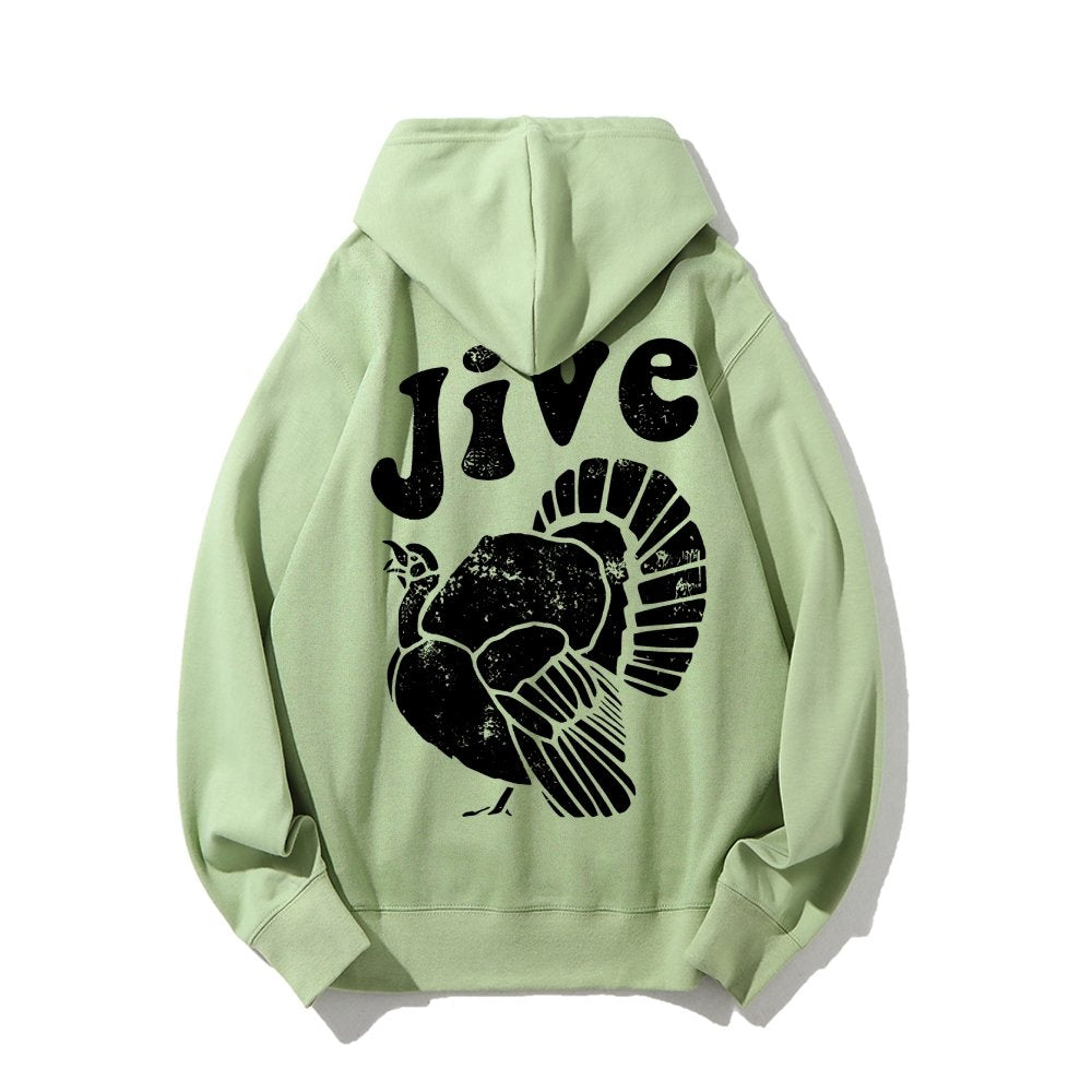 Jive Turkey Printed Back Unisex Cotton Hoodie