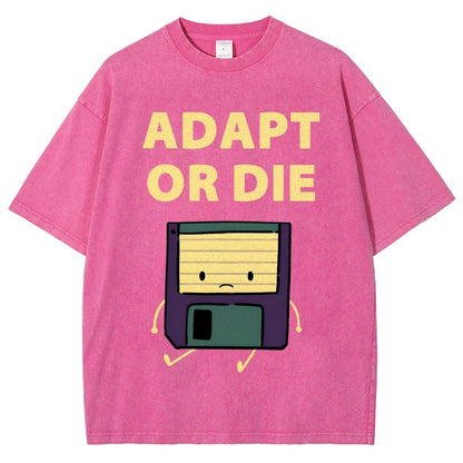 Adapt or Die Floppy Disk Vintage Distressed T-shirt