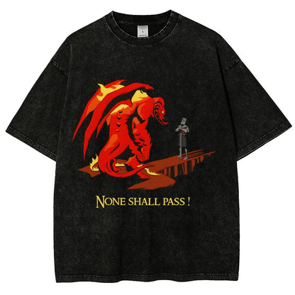 None Shall Pass Vintage Distressed T-shirt