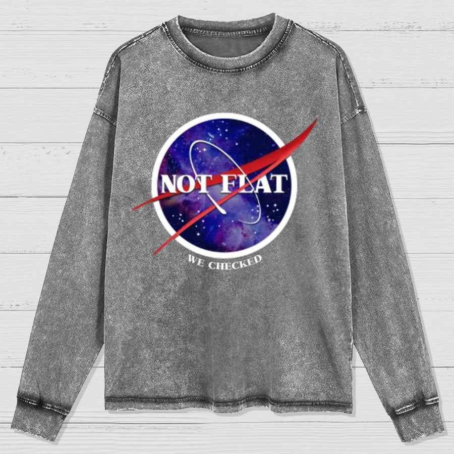 Not Flat Science Nerd Washed Long Sleeve Tee