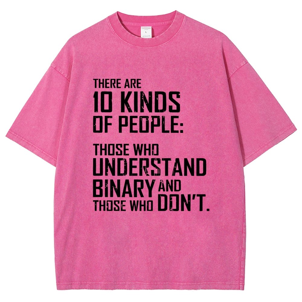 10 Kinds Of People Binary Vintage Distressed T-shirt
