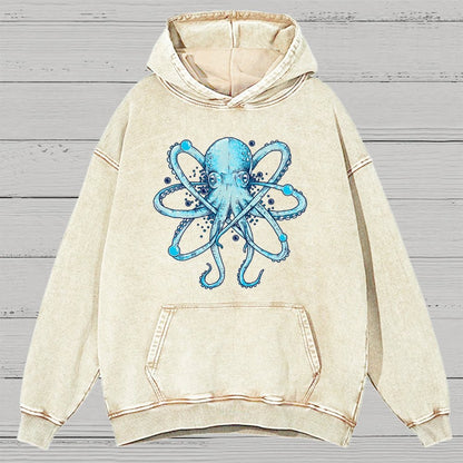 Atomic Octopus Vintage Distressed Hoodie