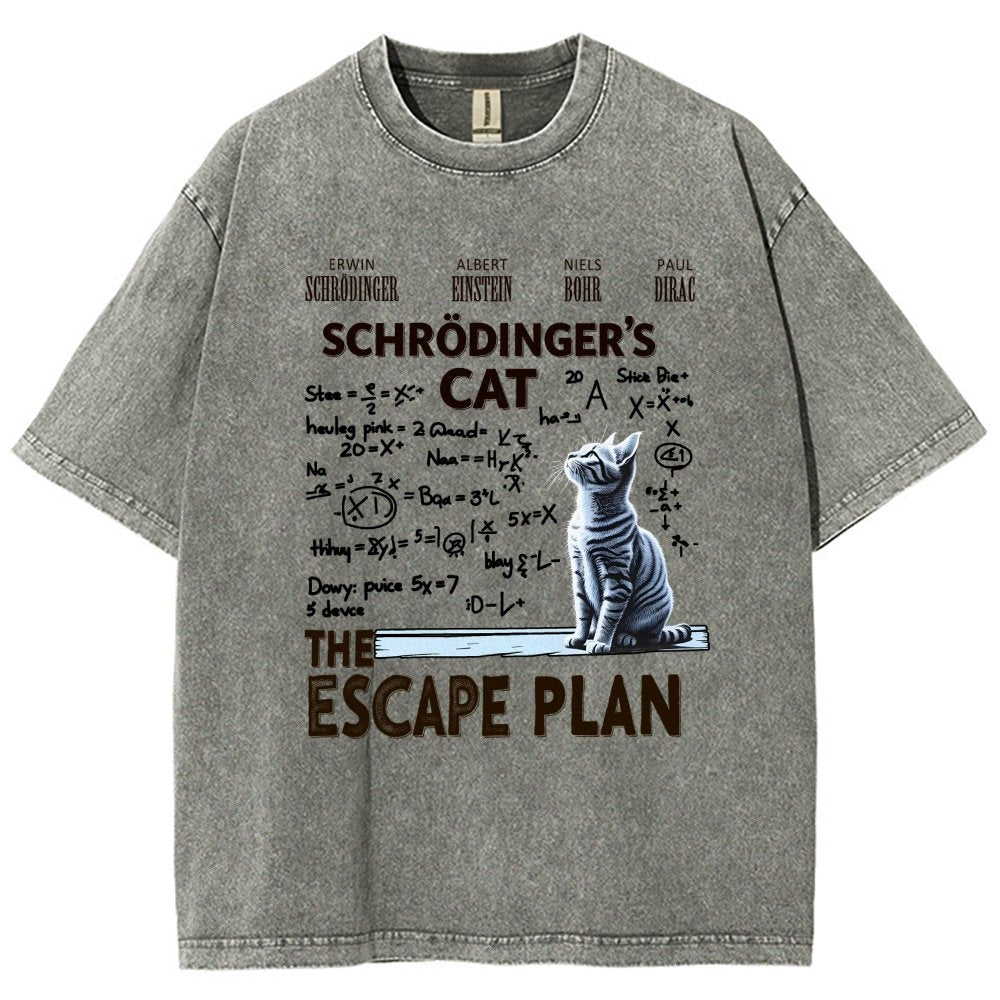 Schrödinger's Cat Escape Plan Vintage Distressed T-shirt