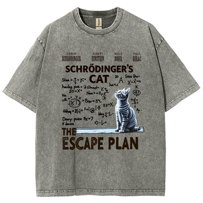 Schrödinger's Cat Escape Plan Vintage Distressed T-shirt