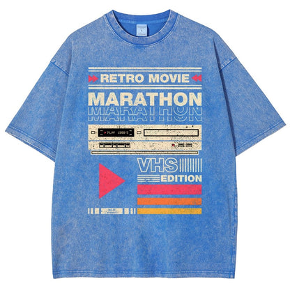 Retro Movie Marathon VHS Edition Vintage Distressed T-shirt