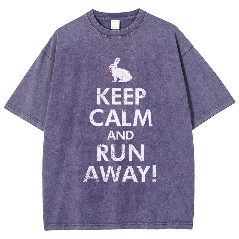 Keep Calm and Run Away! Vintage Distressed T-shirt