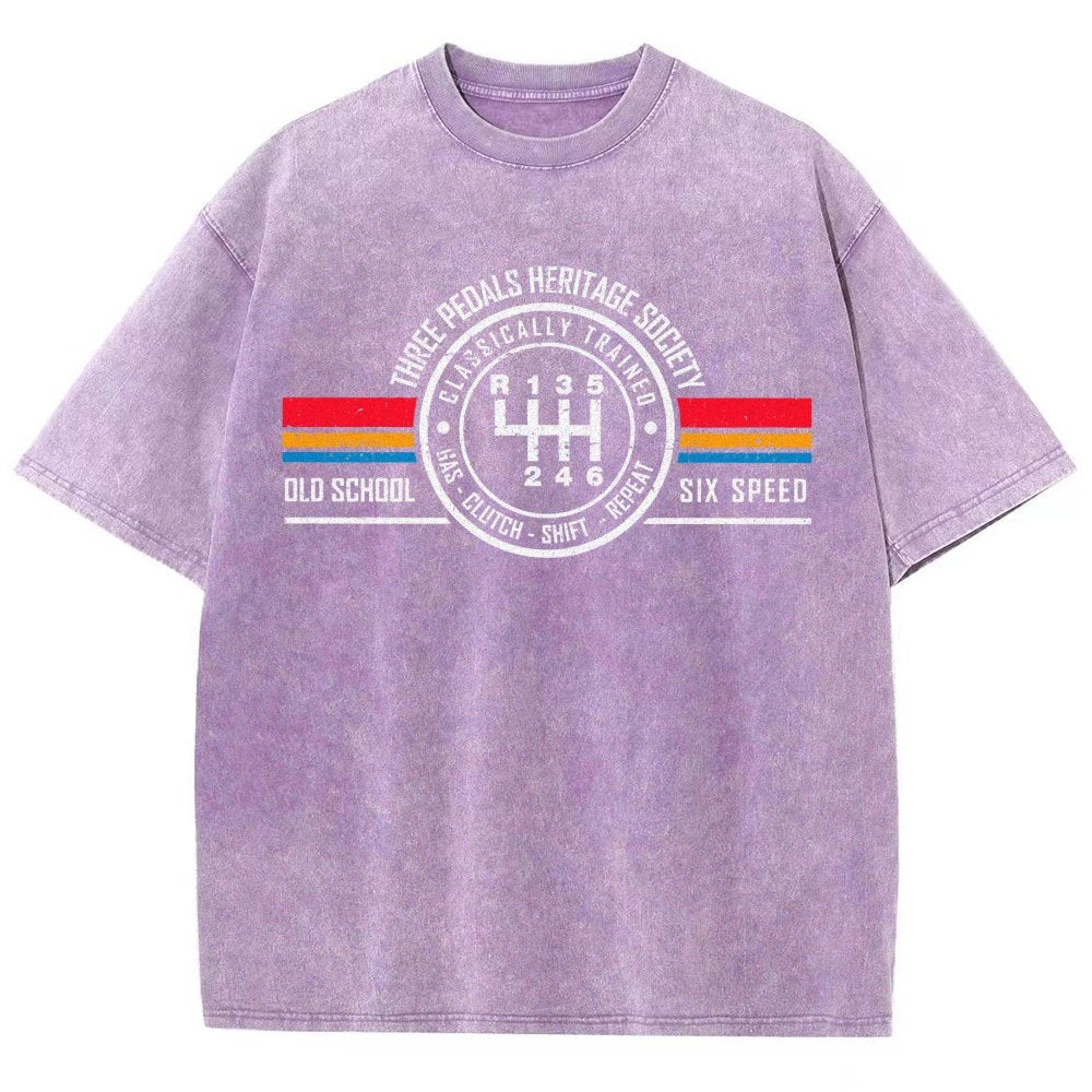 Three Pedals Heritage Society Vintage Distressed T-shirt
