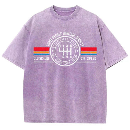 Three Pedals Heritage Society Vintage Distressed T-shirt