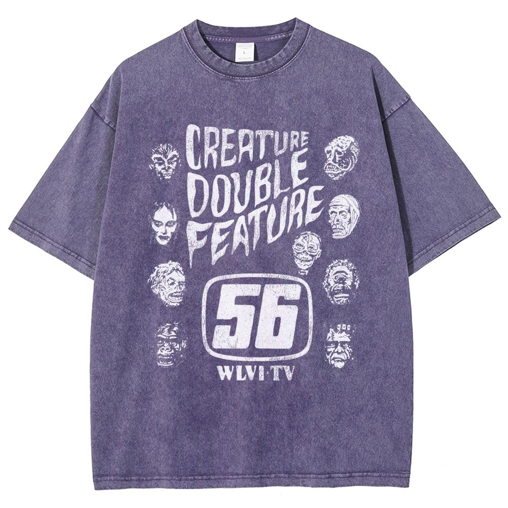 Creature Double Feature Classic Monsters Vintage Distressed T-shirt
