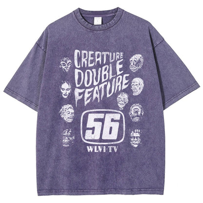 Creature Double Feature Classic Monsters Vintage Distressed T-shirt