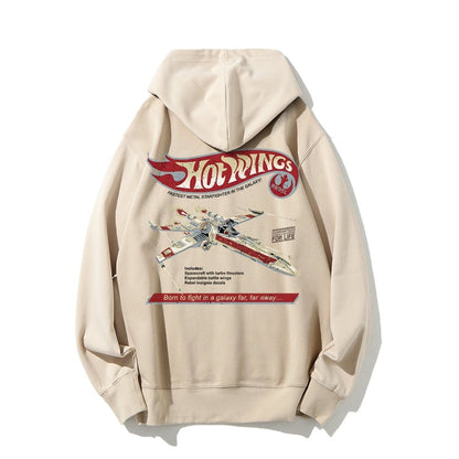 Hot Wings Rebel Printed Back Unisex Cotton Hoodie