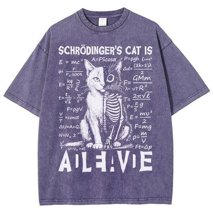 Schrödinger's Cat Dead And Alive Vintage Distressed T-shirt