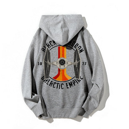 Vintage Squadron Printed Back Unisex Cotton Hoodie