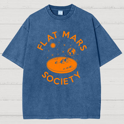 Flat Mars Society Nerdy Vintage Distressed T-shirt