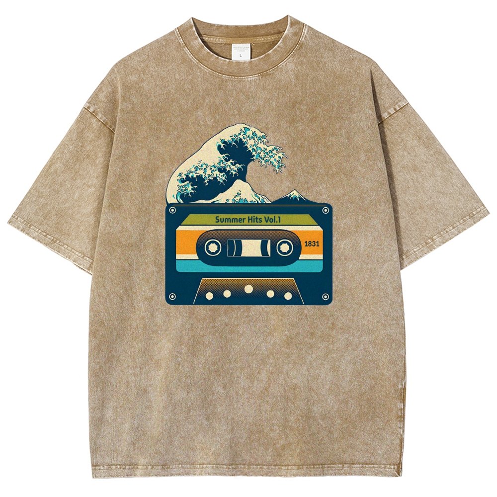 Summer Hits Of Kanagawa Cassette Vintage Distressed T-shirt