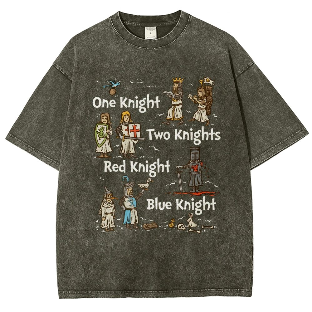 Red Knight Blue Knight Vintage Distressed T-shirt