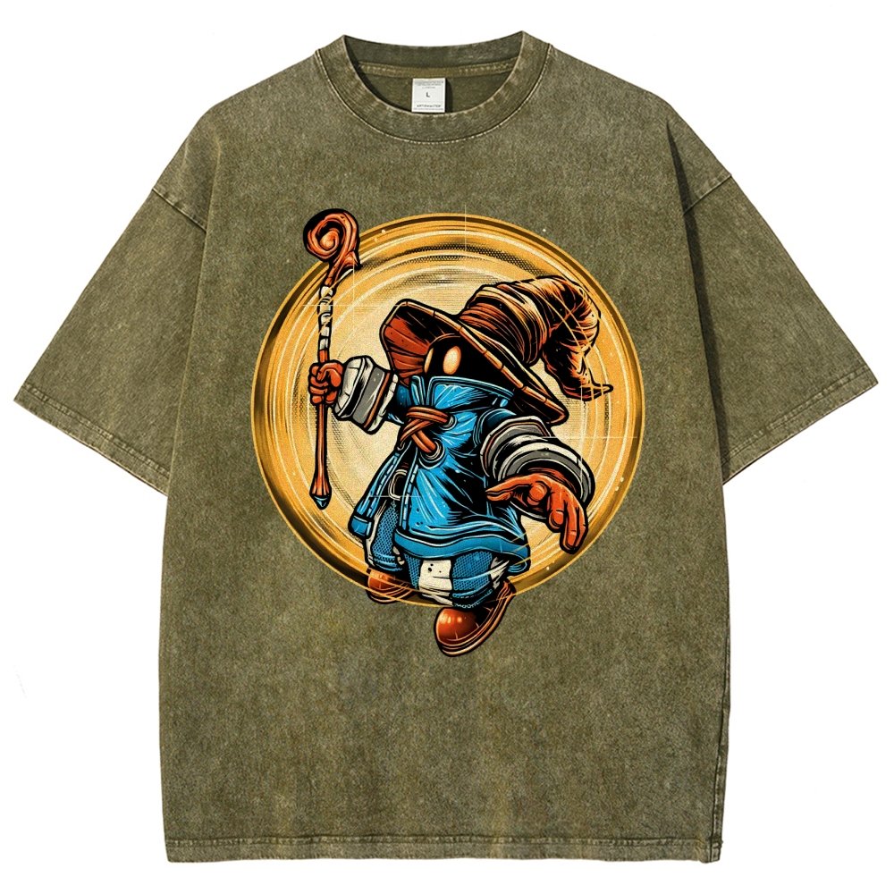 The Black Mage Vintage Distressed T-shirt