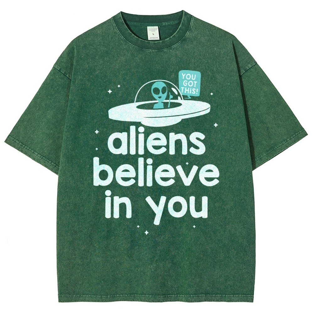 Mystery Creatures Believe In You Vintage Distressed T-shirt