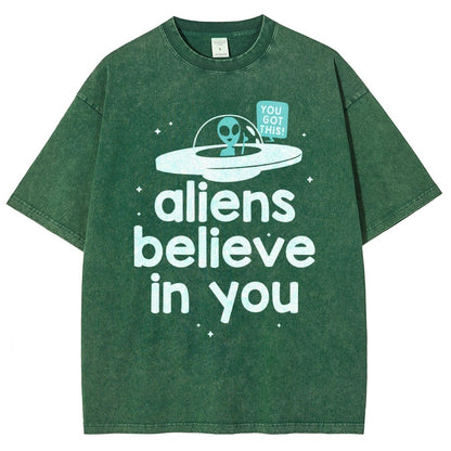 Mystery Creatures Believe In You Vintage Distressed T-shirt