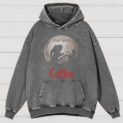But First, Coffee Vintage Distressed Hoodie