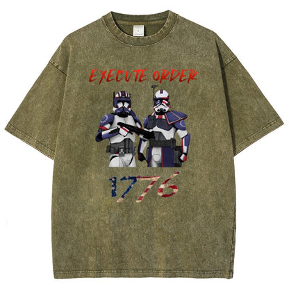 Execute Orde 1776 Independence Day Geeky Vintage Distressed T-shirt