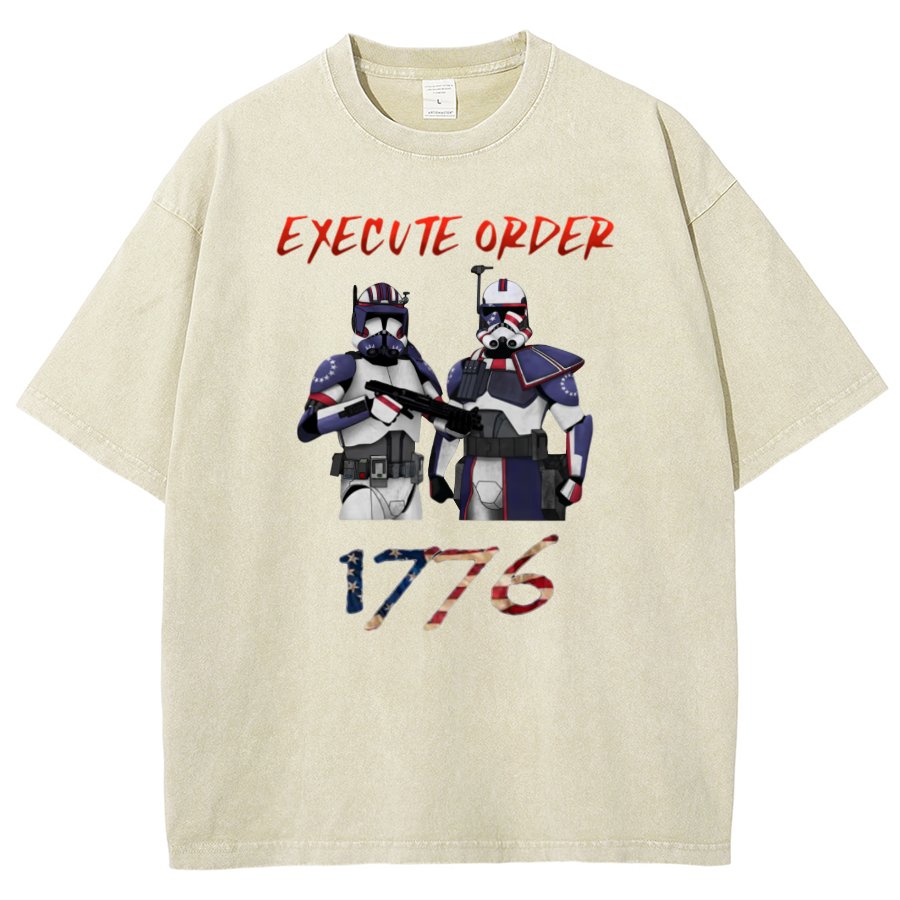 Execute Orde 1776 Independence Day Geeky Vintage Distressed T-shirt