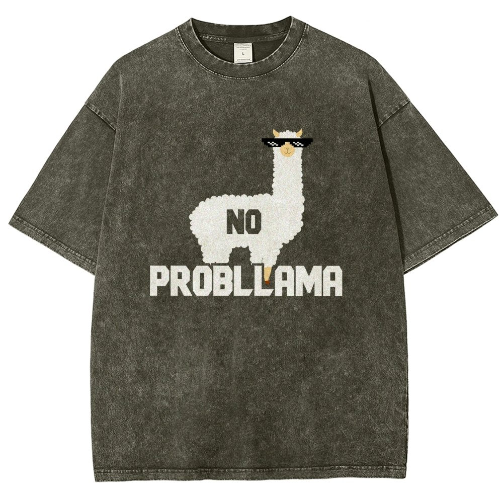 No Probllama Vintage Distressed T-shirt