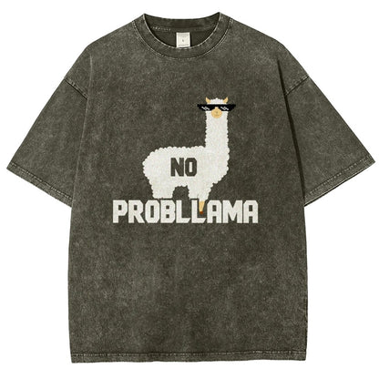 No Probllama Vintage Distressed T-shirt