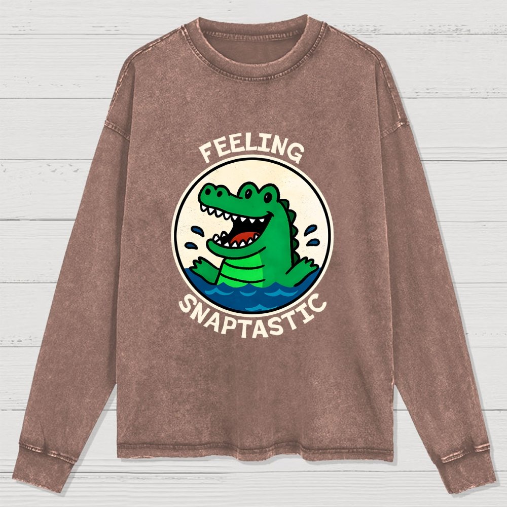 Feeling Snaptastic Washed Long Sleeve Tee