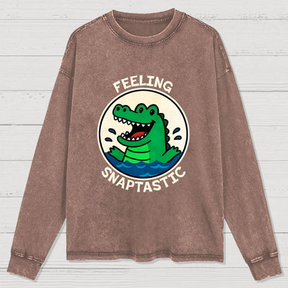 Feeling Snaptastic Washed Long Sleeve Tee