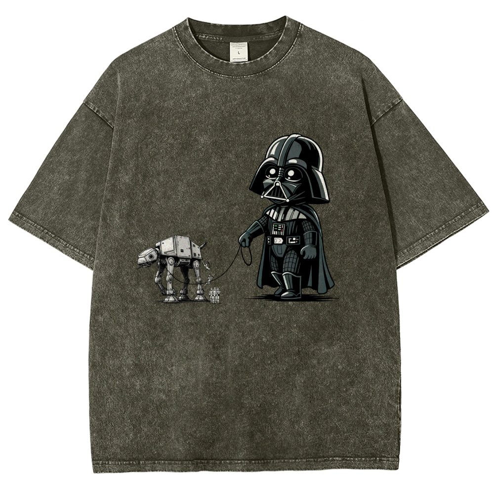 Dark Lord walking his dog Vintage Distressed T-shirt