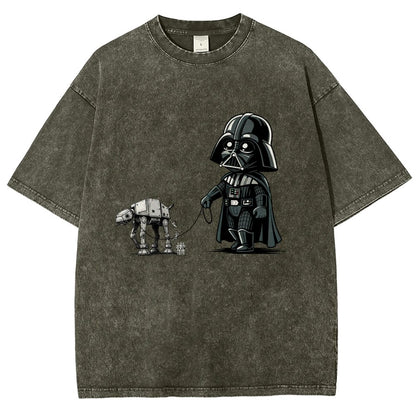 Dark Lord walking his dog Vintage Distressed T-shirt