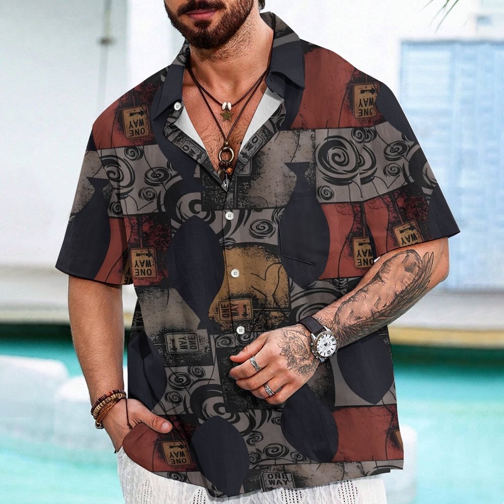 Geometric Print Geek Hawaiian Shirt