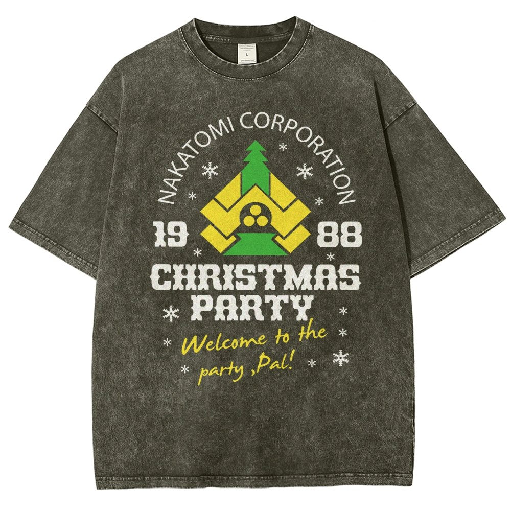 Nakatomi Christmas Party Vintage Distressed T-shirt
