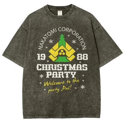 Nakatomi Christmas Party Vintage Distressed T-shirt