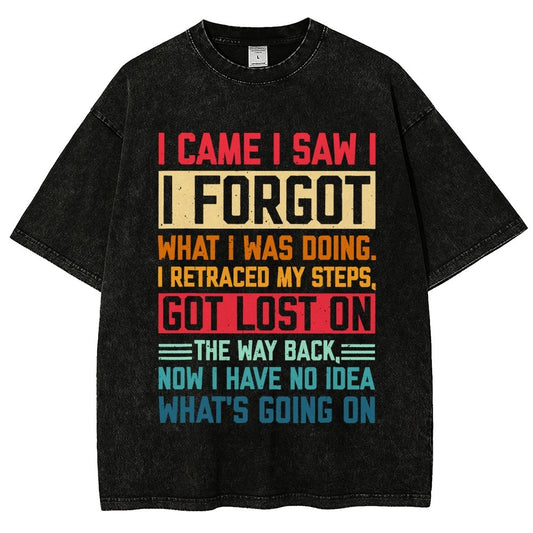 I Came I Saw I Forgot What I Was Doing Sarcastic Vintage Distressed T-shirt