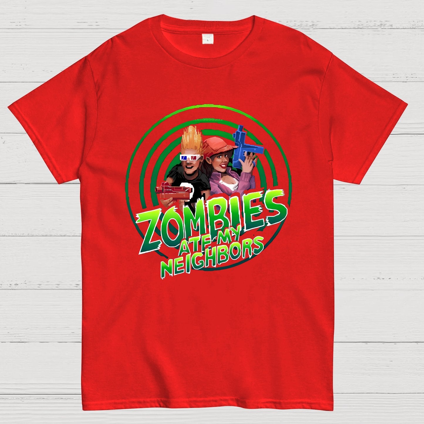 Zombie Are Me Neighbors Hunters Nerdy T-Shirt