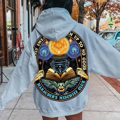 Mischief Club Printed Back Cotton Hoodie