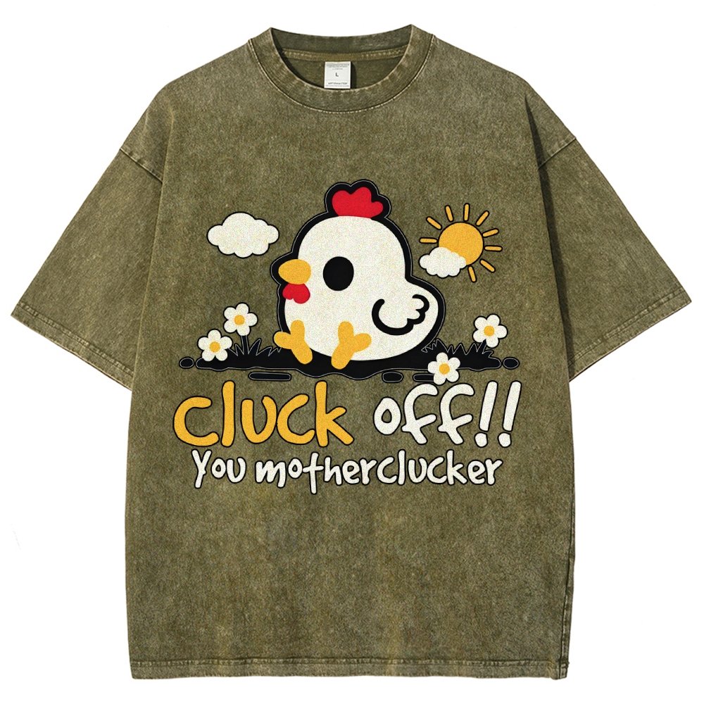 Cluck off Vintage Distressed T-shirt