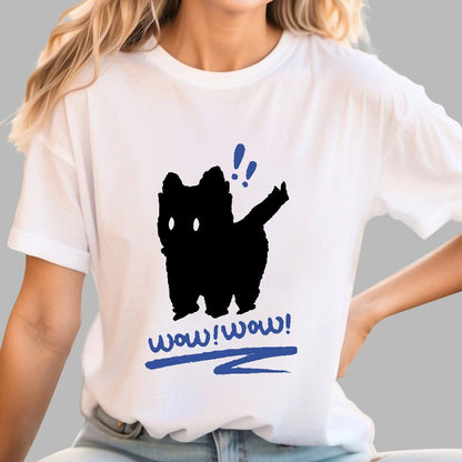 Frightened Black Cat Shadow Geek T-Shirt