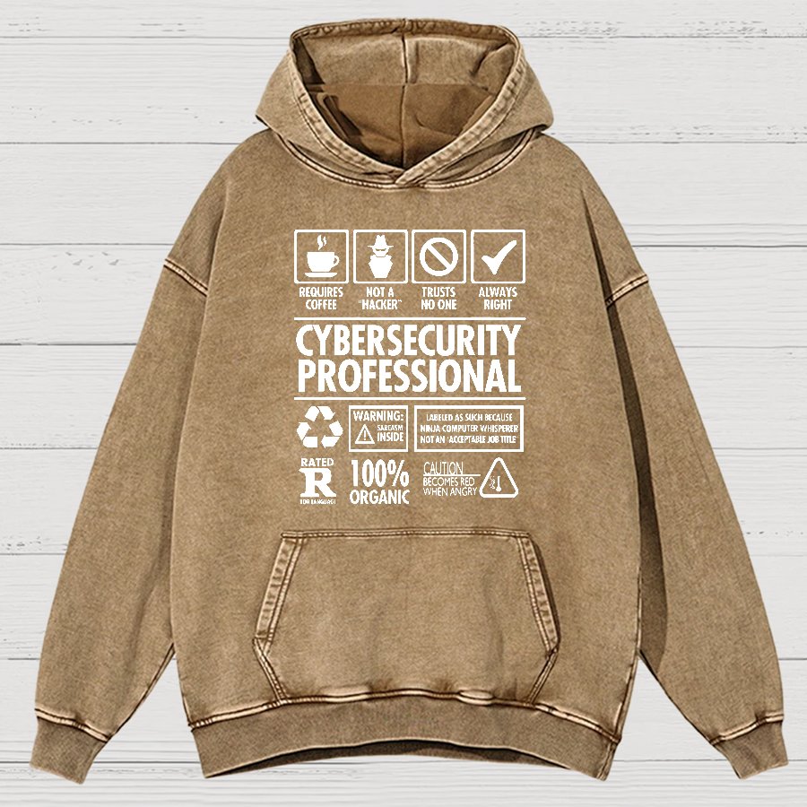 Cybersecurity Professional Vintage Distressed Hoodie